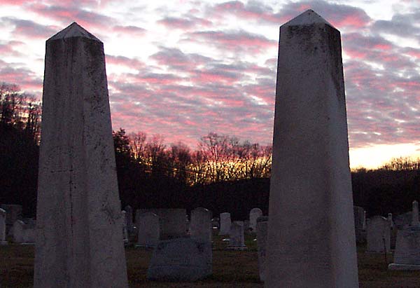 Sunset over Logan Valley Cemetery