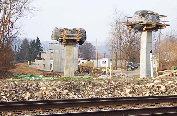 Footbridge construction—looking northwest